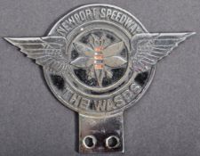 VINTAGE NEWPORT SPEEDWAY ' THE WASPS ' CAR BADGE