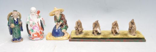 GROUP OF 20TH CENTURY CERAMIC CHINESE ORIENTAL FIGURINES