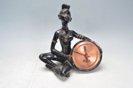 VINTAGE RETRO GASTONE AFRICAN FIGURAL CLOCK.