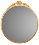VINTAGE GILT METAL FRAMED CIRCULAR WALL MIRROR