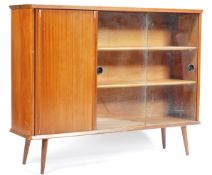 RETRO VINTAGE TEAK WOOD SIDPLAY CABINET BOOKCASE
