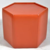 POSSIBLY DE SEDE MID CENTURY OCTAGONAL LEATHER SIDE TABLE