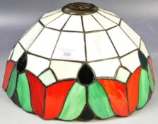 20TH CENTURY TIFFANY STYLE LEADED GLASS SHADE