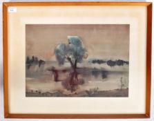 DORA PLESTENJAK - MID CENTURY WATERCOLOR PAINTING