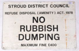 NO RUBBISH DUMPING PUBLIC NOTICE ALUMINUM SIGN