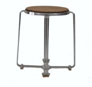 ALPAX ART DECO ENGLISH CHROME AND CORK STOOL