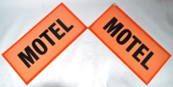 MATCHING PAIR OF RETRO AYCRILC MOTEL ADVERTISING SIGNS