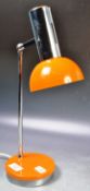 RETRO VINTAGE MID 20TH CENTURY ORANGE & CHROME DESK LIGHT