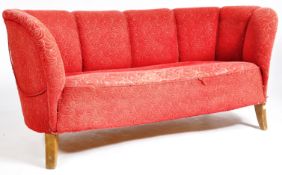 ART DECO THREE SEATER SHELLBACK SOFA SETTEE