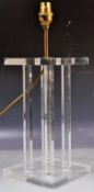 ORIGINAL RETRO VINTAGE LUCITE COLUMN TABLE LAMP