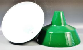 LOUIS POULSEN - PAIR OF 1960'S DESIGN ENAMEL PENDANT SHADES