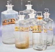 COLLECTION OF ANTIQUE VICTORIAN APOTHECARY GLASS BOTTLES