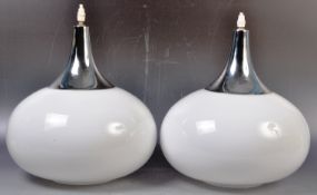 MATCHING PAIR OF WHITE GLASS CEILING LIGHT SHADES