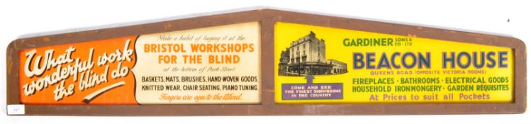 SCARCE EARLY BRISTOL TRAM ADVERTISING BOARD