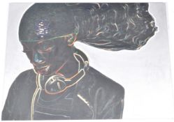 IMPRESSIVE LARGE OIL ON CANVAS URBAN ARTWORK PAINTING