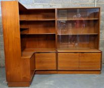 TURNIDGE OF LONDON TEAK WOOD CORNER CABINET DISPLAY CASE