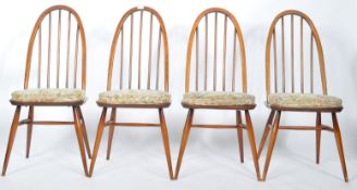 ERCOL QUAKER WINDSOR PATTERN SET OF FOUR DINING CHAIRS
