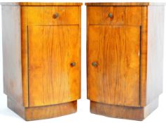 PAIR OF ANTIQUE ART DECO 1930'S WALNUT BEDSIDES