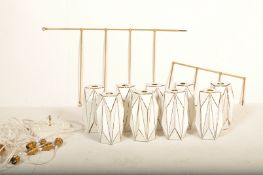 RETRO ITALIAN INFLUENCE HANGING BRASS CHANDELIER / CEILING LIGHT