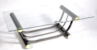 ITALIAN INFLUENCE DESIGNER GLAS TOPPED COFFEE TABLE