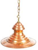 LARGE AND IMPRESSIVE 1950'S COPPER FACTORY CEILING LIGHT