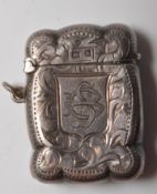 ANTIQUE EDWARDIAN HALLMARKED SILVER VESTA CASE