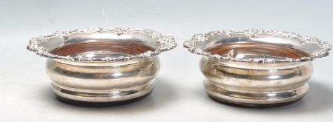 1977 SILVER HALLMARKED SHEFFIELD WINE COASTERS