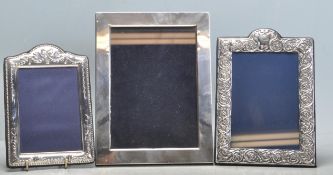 COLLECTION OF THREE VINTAGE HALLMARKED STERLING SILVER PHOTO FRAMES
