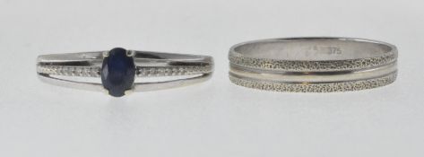 TWO 375 / 9CT WITHE GOLD RINGS