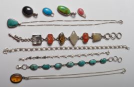 COLLECTION OF SILVER LADIES JEWELLERY.