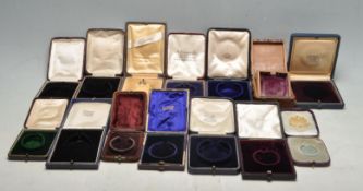 COLLECTION OF VINTAGE TOOLED LEATHER JEWELLERY BOXES.