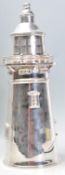 SILVER PLATED LIGHTHOUSE COCKTAIL SHAKER.