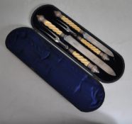 SET OF VICTORIAN 19TH CENTURY CARVING KNIVES BY JOSEPH RODGERS AND SONS