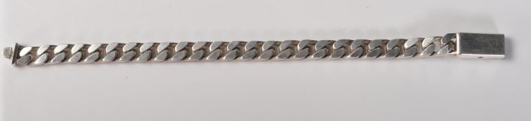 MENS STAMPED 925 SILVER GUCCI CURB LINK BRACELET.