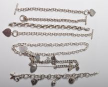 COLLECTION OF STAMPED 925 SILVER BRACELETS.