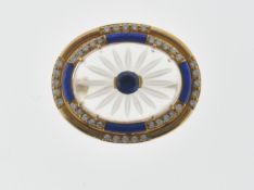 VINTAGE ROCK CRYSTAL AND SAPPHIRE BROOCH