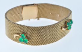 FRENCH GOLD AND CHRYSOPRASE MESH BRACELET