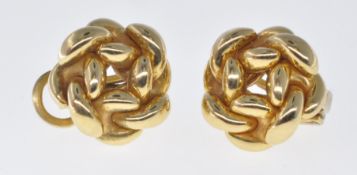 PAIR OF VINTAGE 18CT GOLD KNOT DESIGN STUD EARRINGS