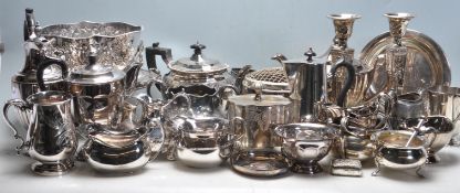 LARGE COLLECTION OF SILVER PLATES ITEMS.