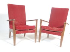 TWO 1950’S PARKER KNOLL EASY CHAIRS / ARMCHAIRS