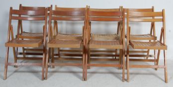 SET OF EIGHT MID 20TH CENTURY AIR MILITARY STYLE A-FRAME FOLDING CHAIRS