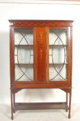 EDWARDIAN MAHOGANY CHINA DISPLAY CABINET