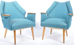MIROSLAV NAVRATIL - PAIR OF OAK FRAMED WINGBACK ARMCHAIRS