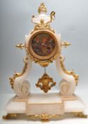 ROCOCO LOUIS XVI STYLE REPRODUCTION ALABASTER GARNITURE CLOCK.