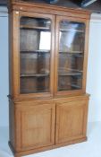 VITORIAN OAK LIBRARY BOOKCASE CUPBOARD