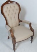 VICTORIAN MAHOGANY SPOON BACK ARMCHAIR