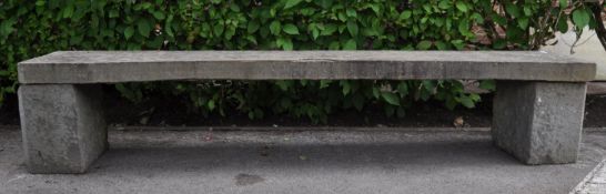 20TH CENTURY STONEWARE / GRANITE GARDEN BENCH