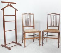 MID CENTURY VANITY STAND TOGETHER WITH A COLLECTION OF EDWARDIAN CHAIRS