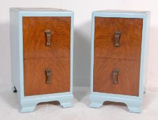 TWO 1940’S WALNUT BEDSIDE CABINETS / CHESTS