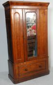 VICTORIAN MAHOGANY MIRRORED SINGLE WARDROBE